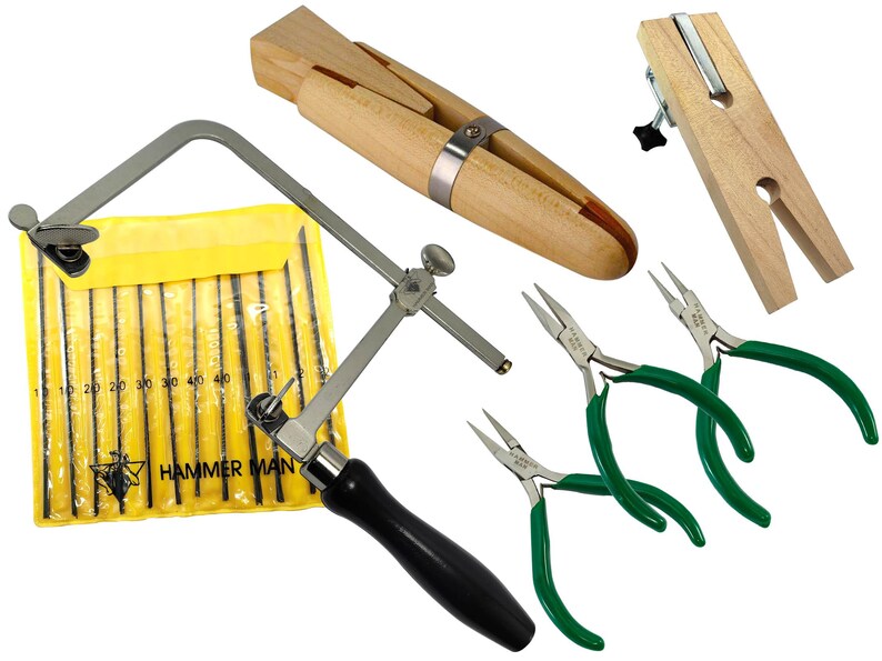 Mekki's Jewellery Making Tools Kit For Design & Repair -Bench Pin, Pliers  and Saws